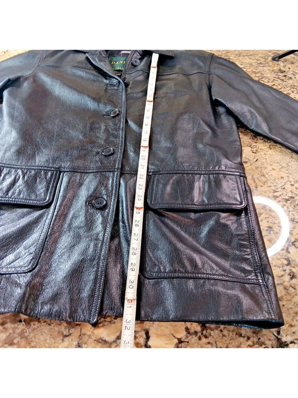 Small 4-6 Danier Leather Y2K Womens Black Leather Jacket Thinsulate 2001 Design - Picture 4 of 13